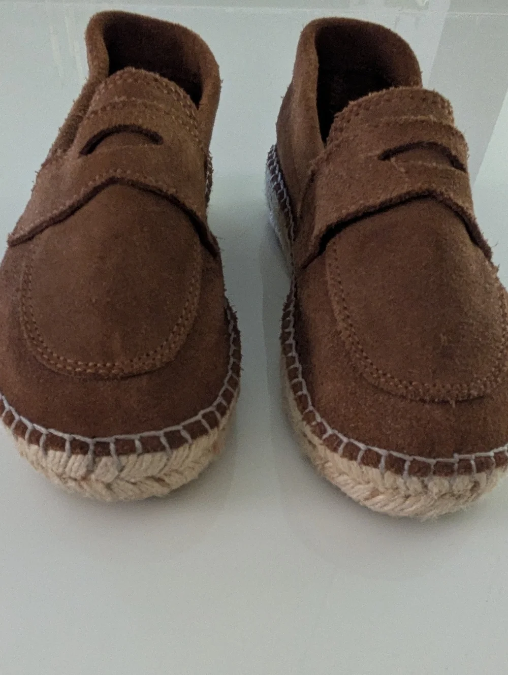 Suede Leather Espadrilles Loafers Kids Size 12